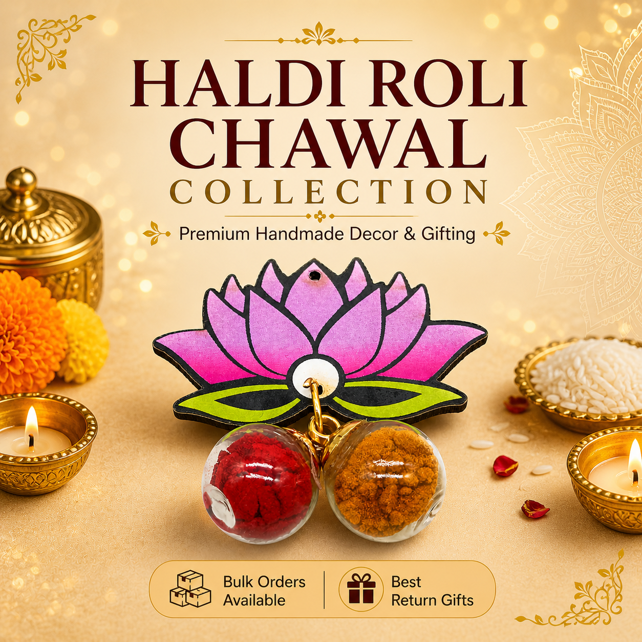 Haldi Roli Chawal Tilak Plate Collection – Sau Rang India