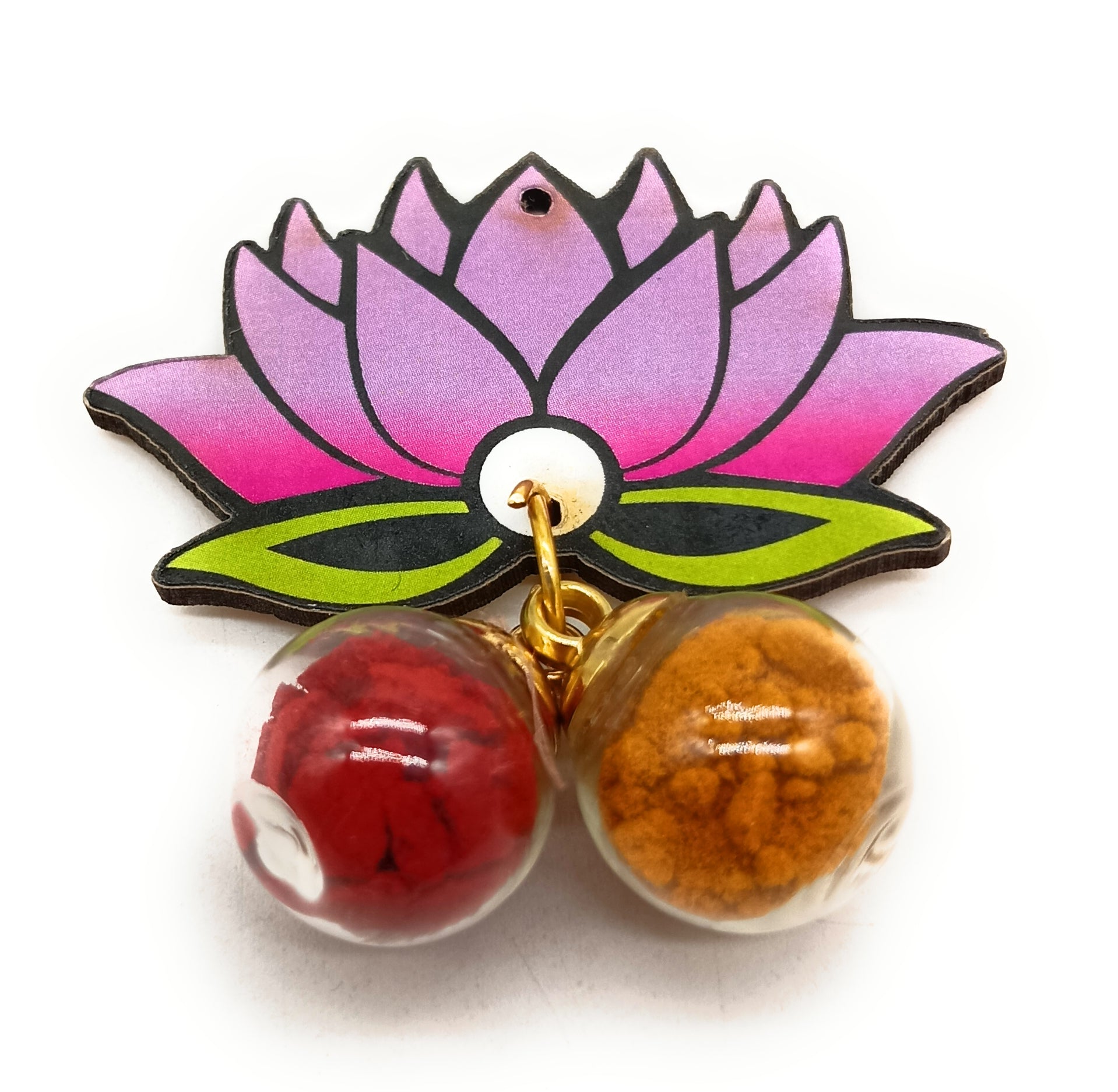 Haldi Roli Unopenable Dome Bottles Set with 2"  MDF Lotus