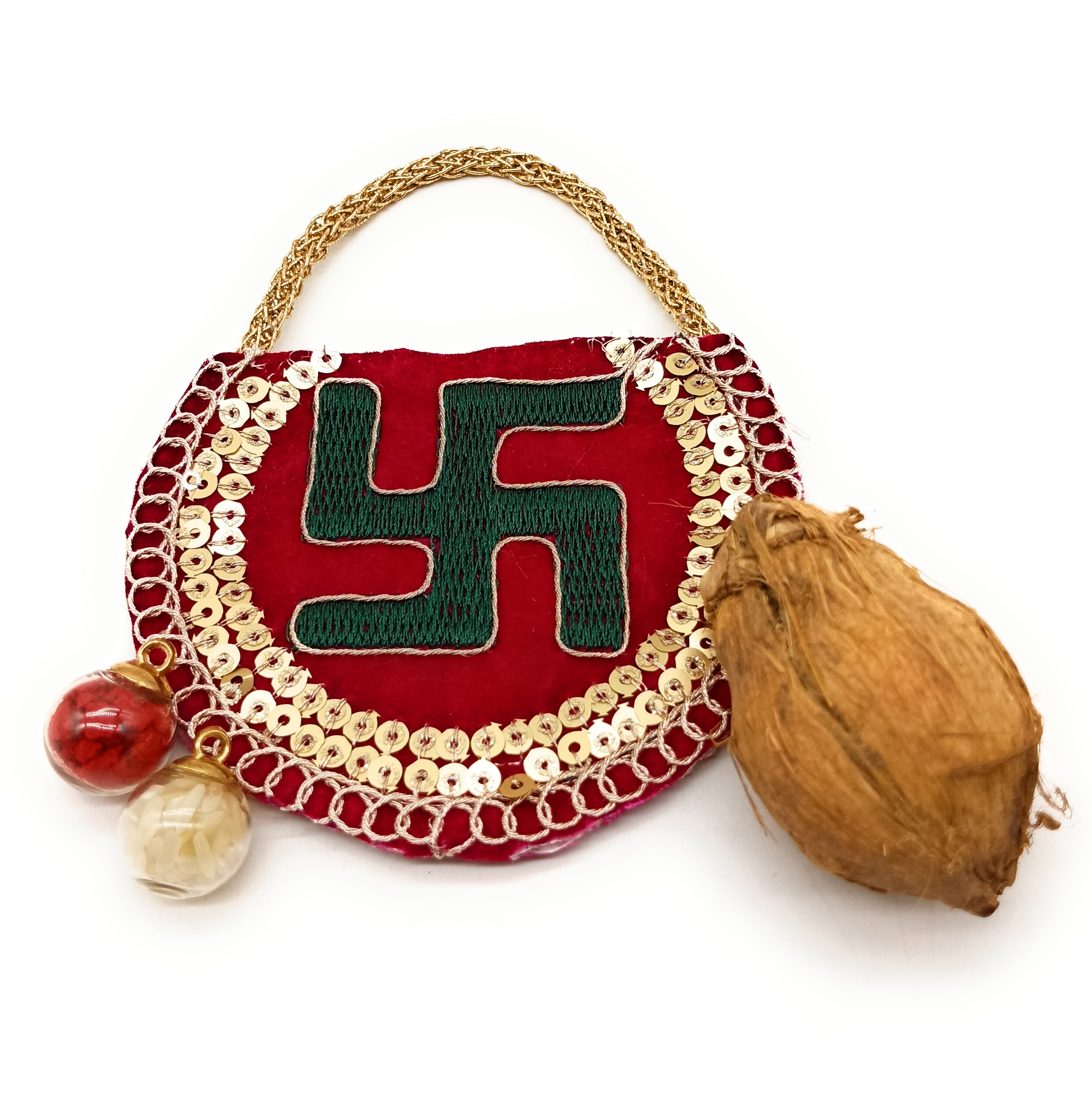 Roli Chawal Dome Bottle with Artificial mini coconut