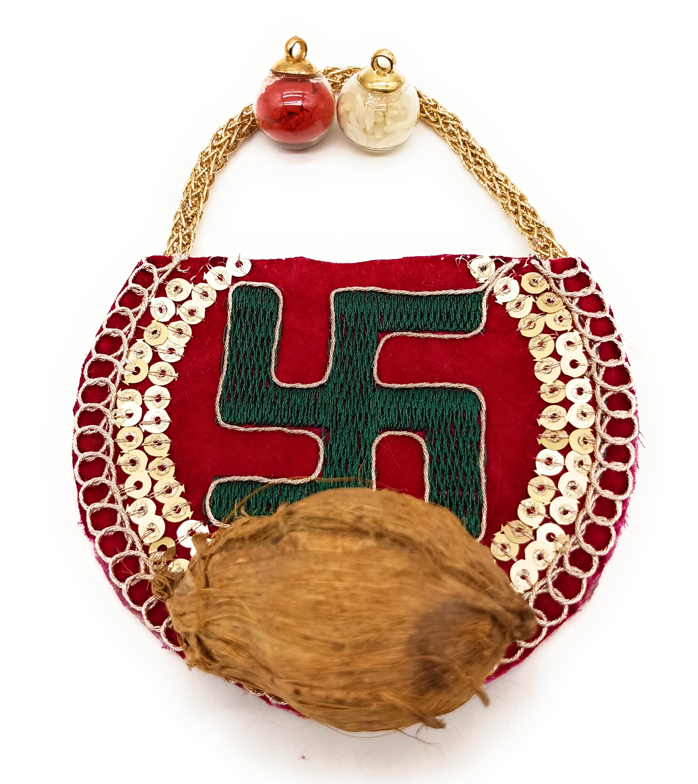 Roli Chawal Dome Bottle with Artificial mini coconut