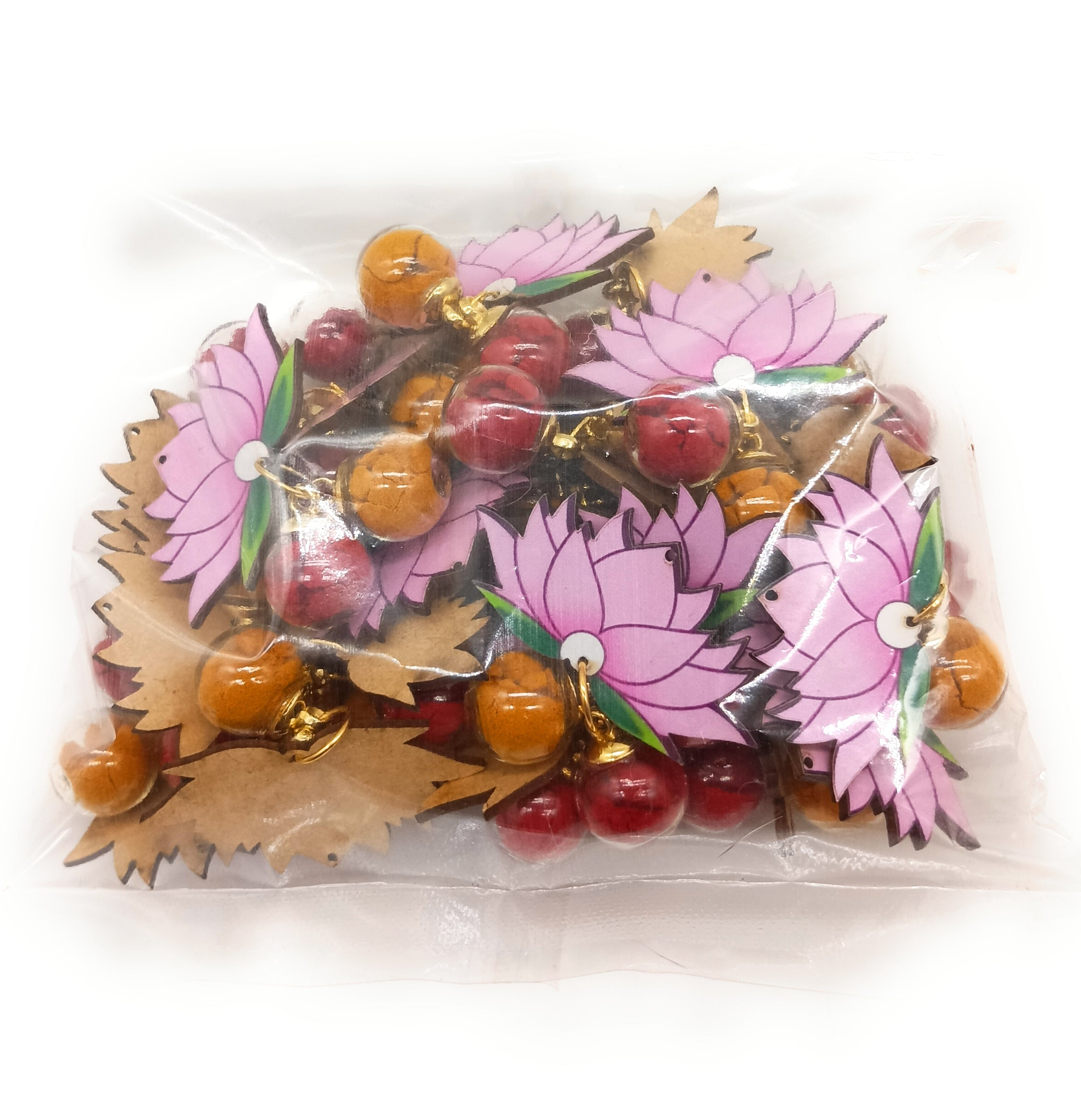 Haldi Roli Unopenable Dome Bottles Set with 2"  MDF Lotus