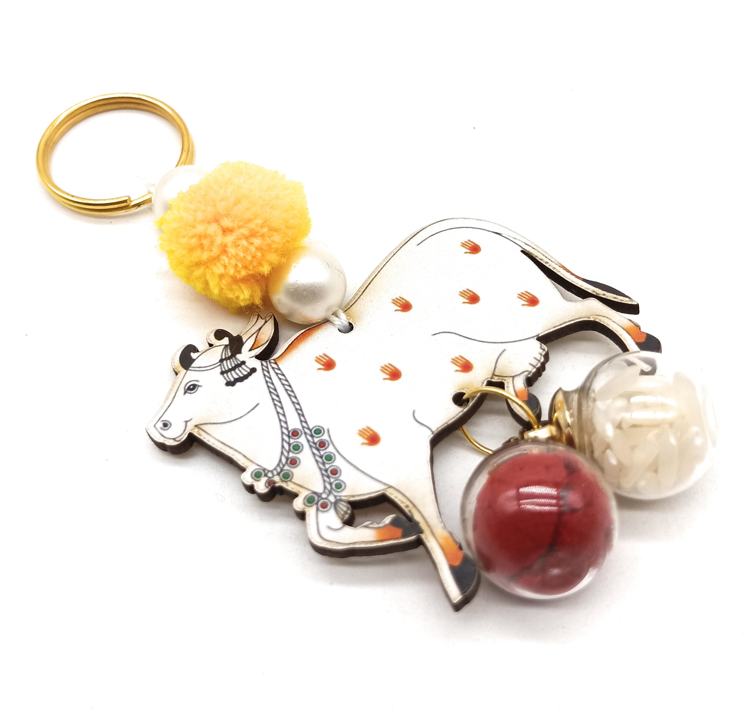 Roli Chawal Dome Bottles with MDF Cow