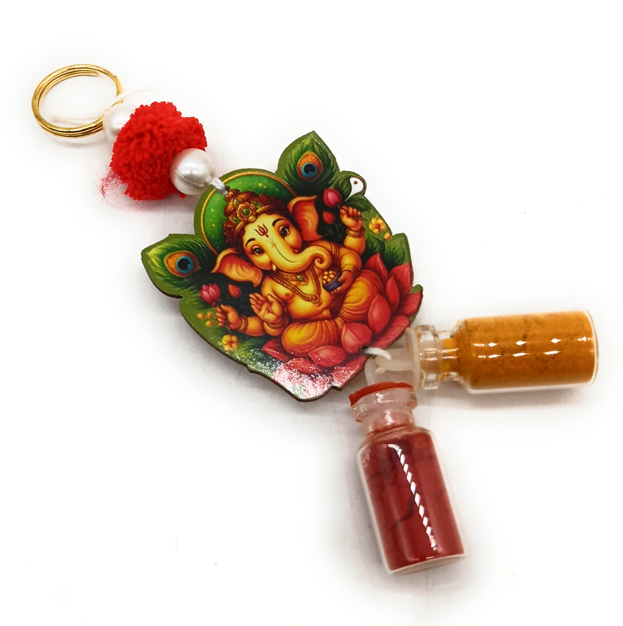 Haldi Roli 2ml Bottles with MDF Ganesh Ji