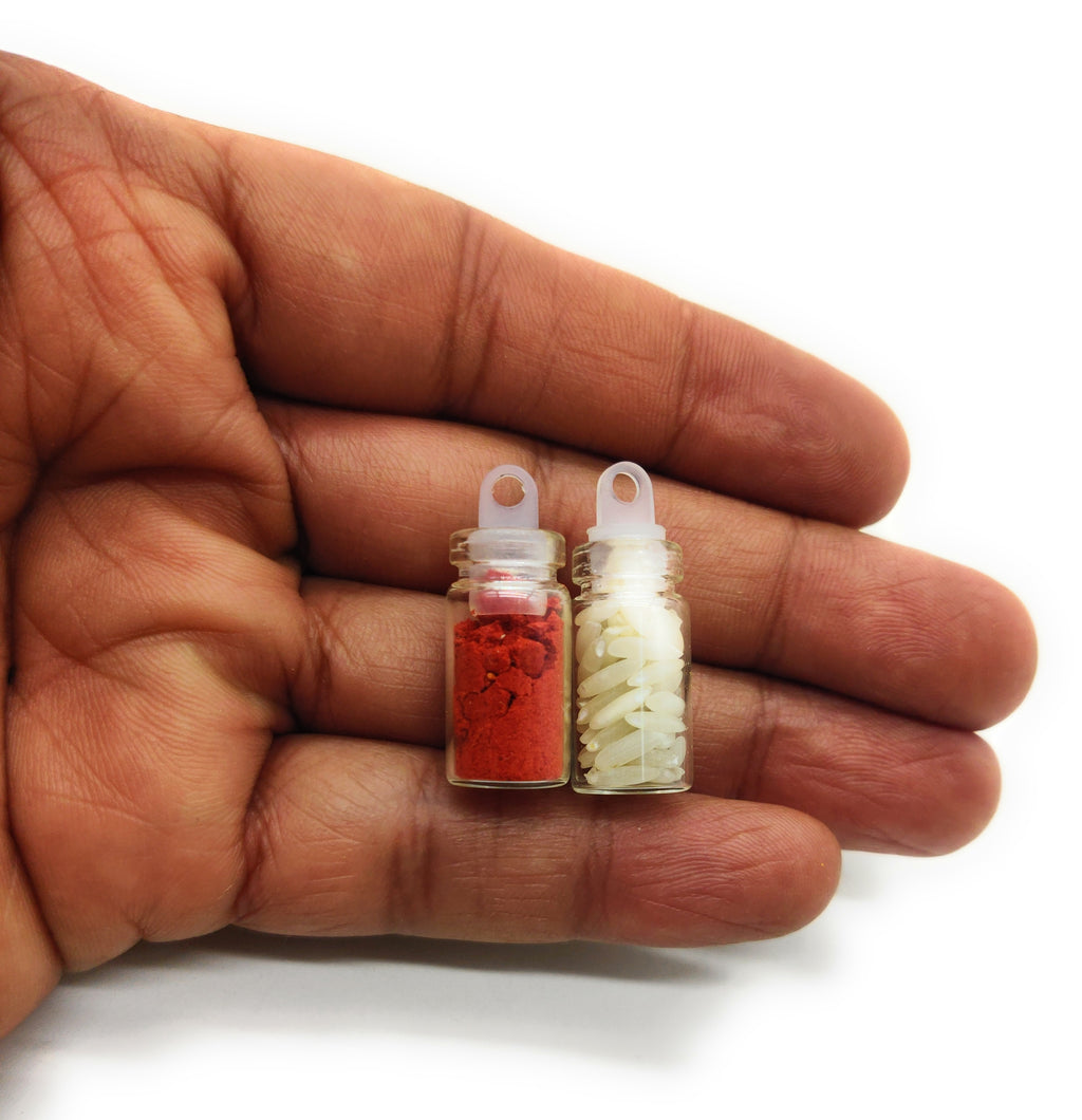 Roli Chawal Bottle Set (1ml imported) 3cm height P38