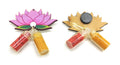 Haldi Roli 1ml mini Bottles with MDF Lotus (2 Inch) with Fridge Magnet P56