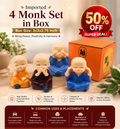 4 Monk Set in Box. Box Size 3x3x2.75 Inch VT17