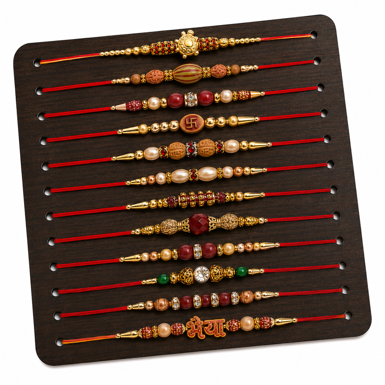Set of 12 Different Rakhis in a card H12