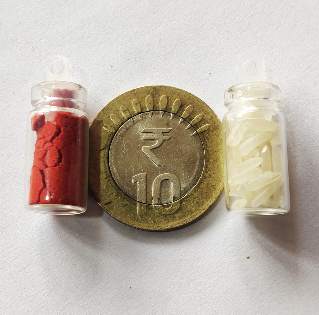 Roli Chawal Bottle Set (1ml imported) 3cm height P38