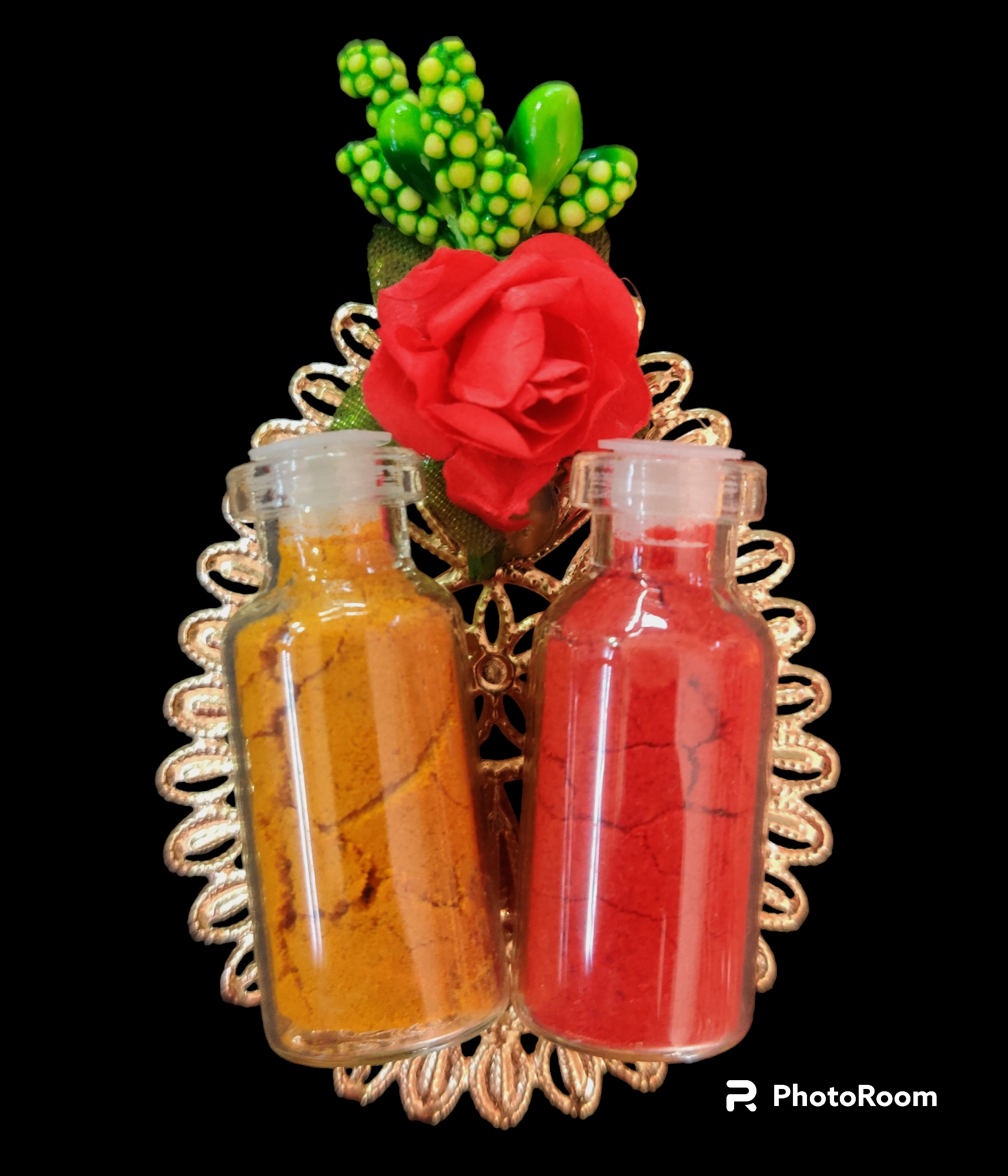 Roli Haldi/Pasupu on Metal Leaf