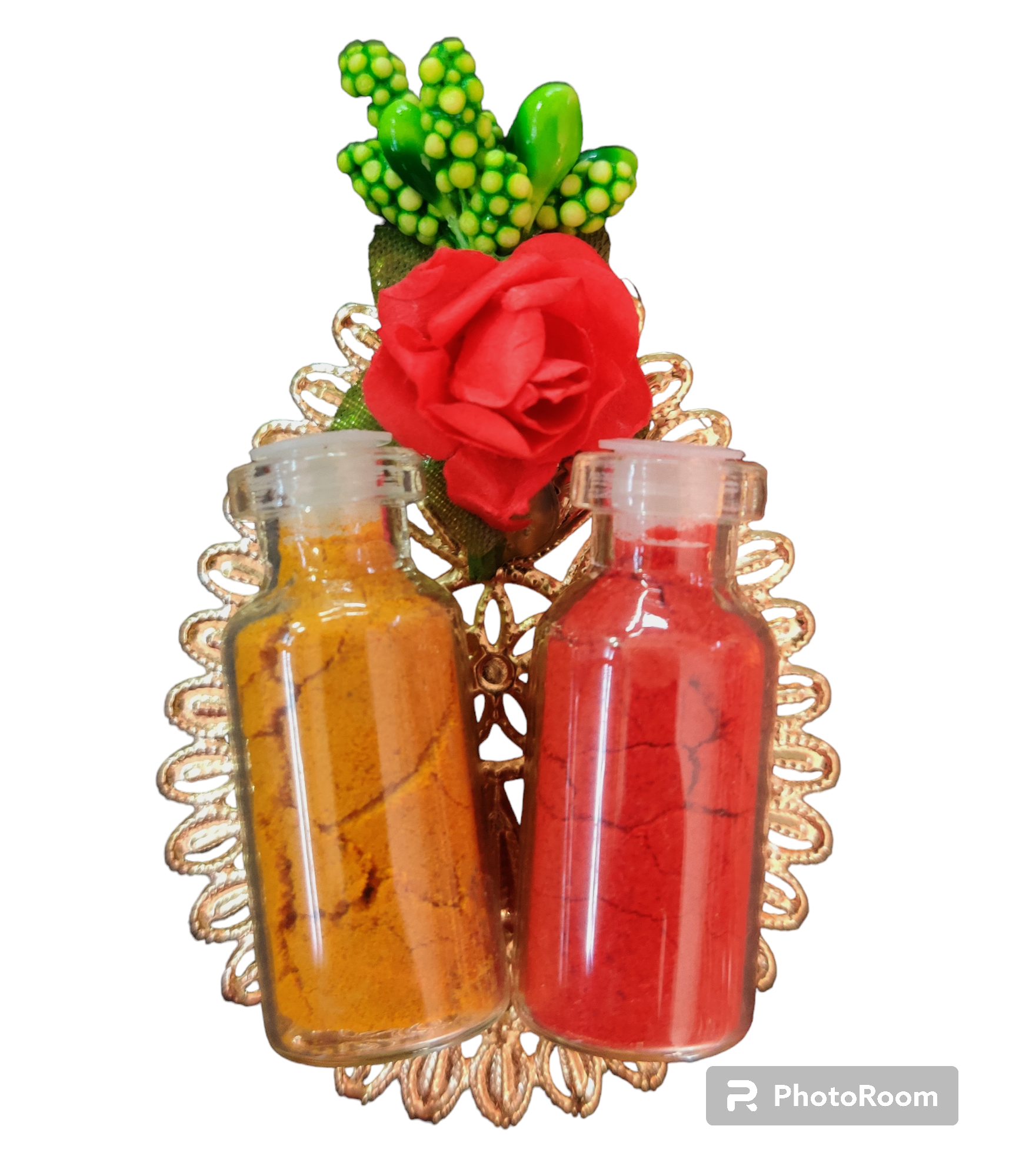 Roli Haldi/Pasupu on Metal Leaf